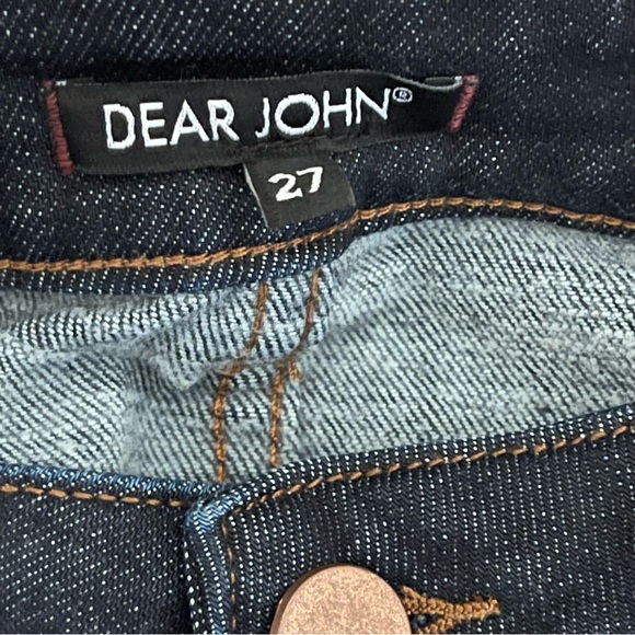 Dear John Dark Wash Mid Rise Flare Distressed Denim Wide Leg Jeans SZ 27 BNWT - Picture 5 of 12